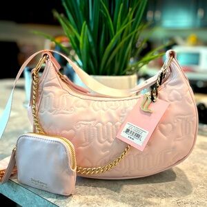 NWT Juicy Couture Powder Blush Puff Half Moon Crossbody